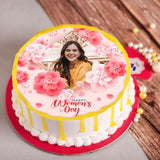 Decorated Rosy Photo Cake