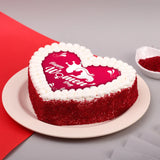 Womens Day Red Velvet Heart Shape Cake