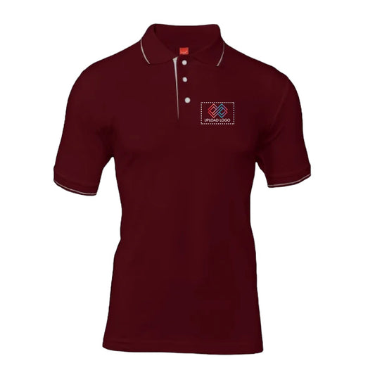 Men's Tipped Elegance Polo T-shirt with Embroidered Logo